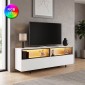 Έπιπλο τηλεόρασης Eco Megapap με Led Rgb χρώμα λευκό 180x32x67εκ.