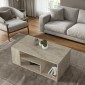 Τραπεζάκι σαλονιού Abdera Megapap χρώμα travertine 110x60x42εκ.