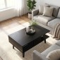 Τραπεζάκι σαλονιού Andros Megapap χρώμα sencron black 90x54x39,6εκ.