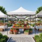 Κιόσκι - Gazebo Bari Megapap πτυσσόμενο μεταλλικός σκελετός - αδιάβροχο ύφασμα χρώμα λευκό 3x3x3,10m.
