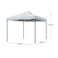 Κιόσκι - Gazebo Bari Megapap πτυσσόμενο μεταλλικός σκελετός - αδιάβροχο ύφασμα χρώμα λευκό 3x3x3,10m.