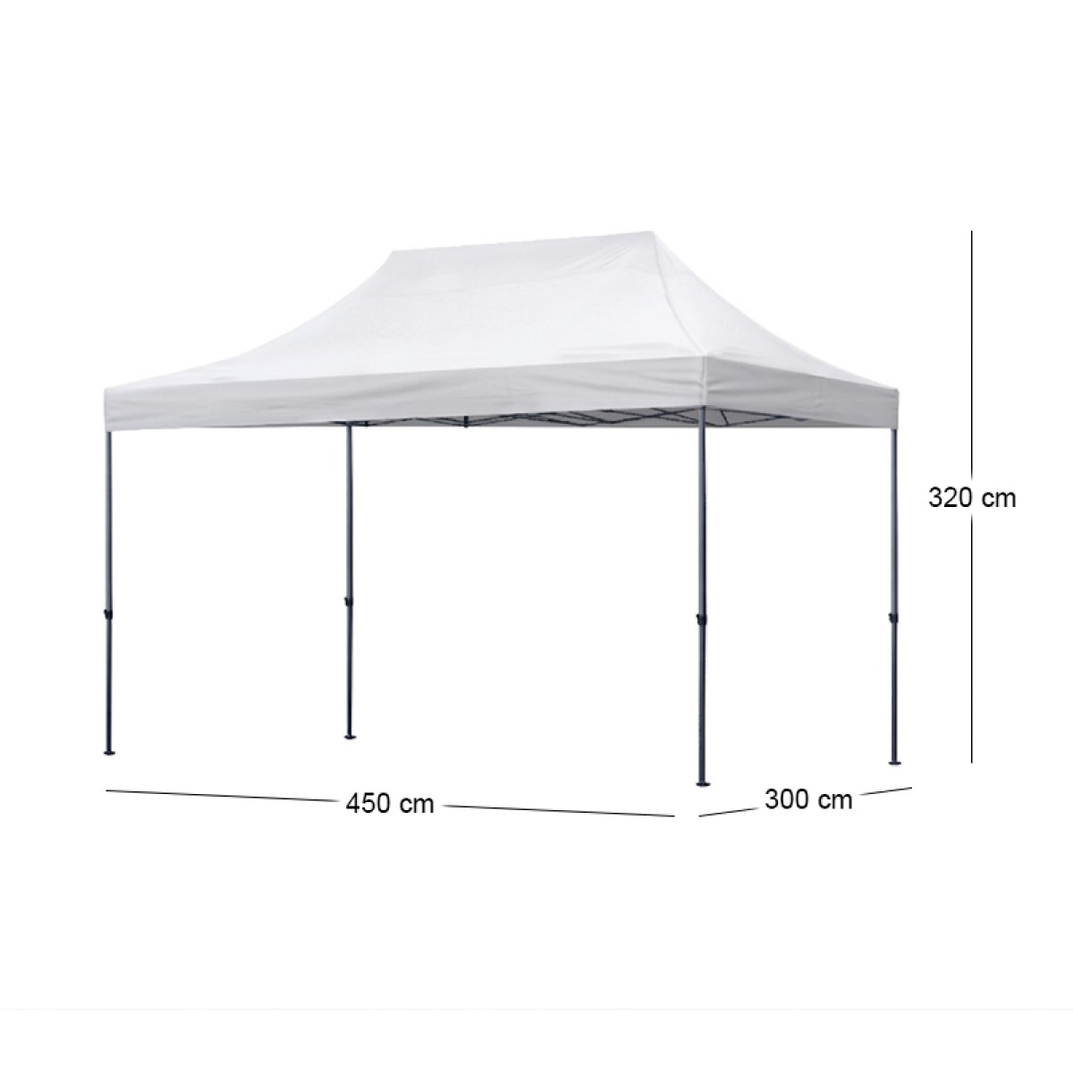 Κιόσκι - Gazebo Bari Megapap πτυσσόμενο μεταλλικός σκελετός - αδιάβροχο ύφασμα χρώμα λευκό 3x4,5x3,20m.
