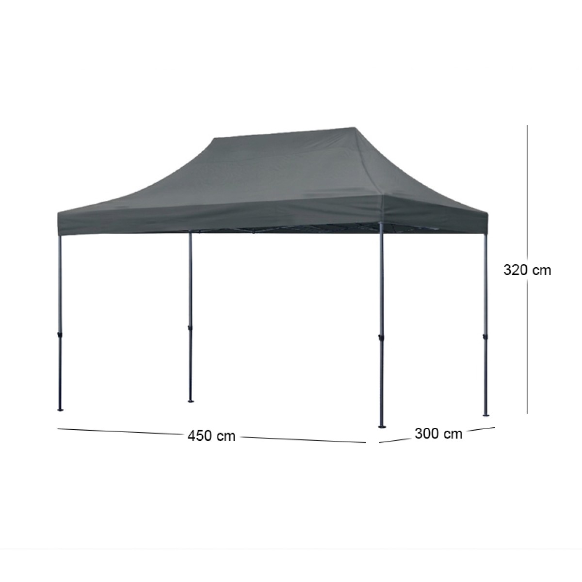 Κιόσκι - Gazebo Bari Megapap πτυσσόμενο μεταλλικός σκελετός - αδιάβροχο ύφασμα χρώμα γκρι 3x4,5x3,20m.