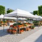 Κιόσκι - Gazebo Bari Megapap πτυσσόμενο μεταλλικός σκελετός - αδιάβροχο ύφασμα χρώμα λευκό 3x6x3,27m.