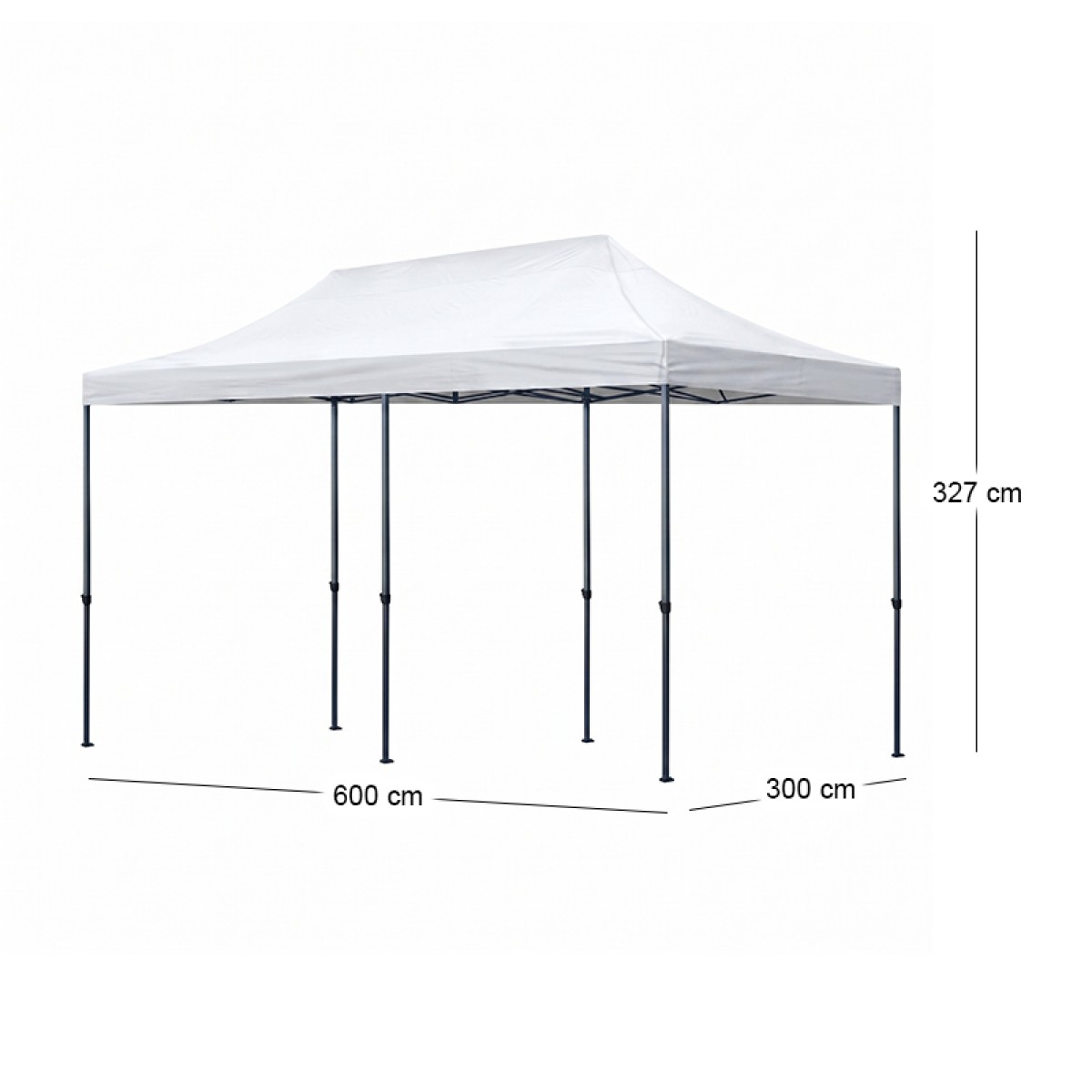 Κιόσκι - Gazebo Bari Megapap πτυσσόμενο μεταλλικός σκελετός - αδιάβροχο ύφασμα χρώμα λευκό 3x6x3,27m.