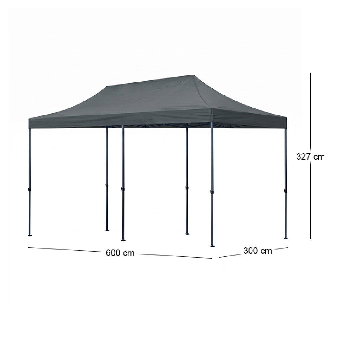 Κιόσκι - Gazebo Bari Megapap πτυσσόμενο μεταλλικός σκελετός - αδιάβροχο ύφασμα χρώμα γκρι 3x6x3,27m.