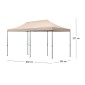 Κιόσκι - Gazebo Bari Megapap πτυσσόμενο μεταλλικός σκελετός - αδιάβροχο ύφασμα χρώμα της άμμου 3x6x3,27m.