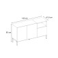 Μπουφές Cailin Megapap χρώμα sepet oak - black wood 140x41,8x80εκ.