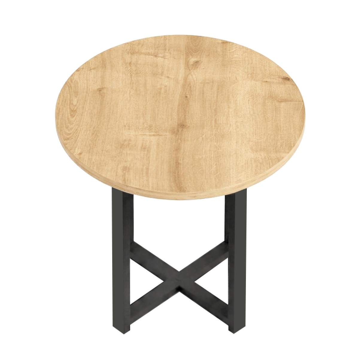 Τραπεζάκι βοηθητικό Mesa Megapap χρώμα sapphire oak Ø45x50εκ.