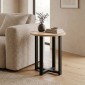 Τραπεζάκι βοηθητικό Mesa Megapap χρώμα sapphire oak Ø45x50εκ.