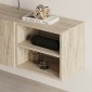Έπιπλο τηλεόρασης επιτοίχιο Conrad Megapap χρώμα travertine 140x35x38εκ.