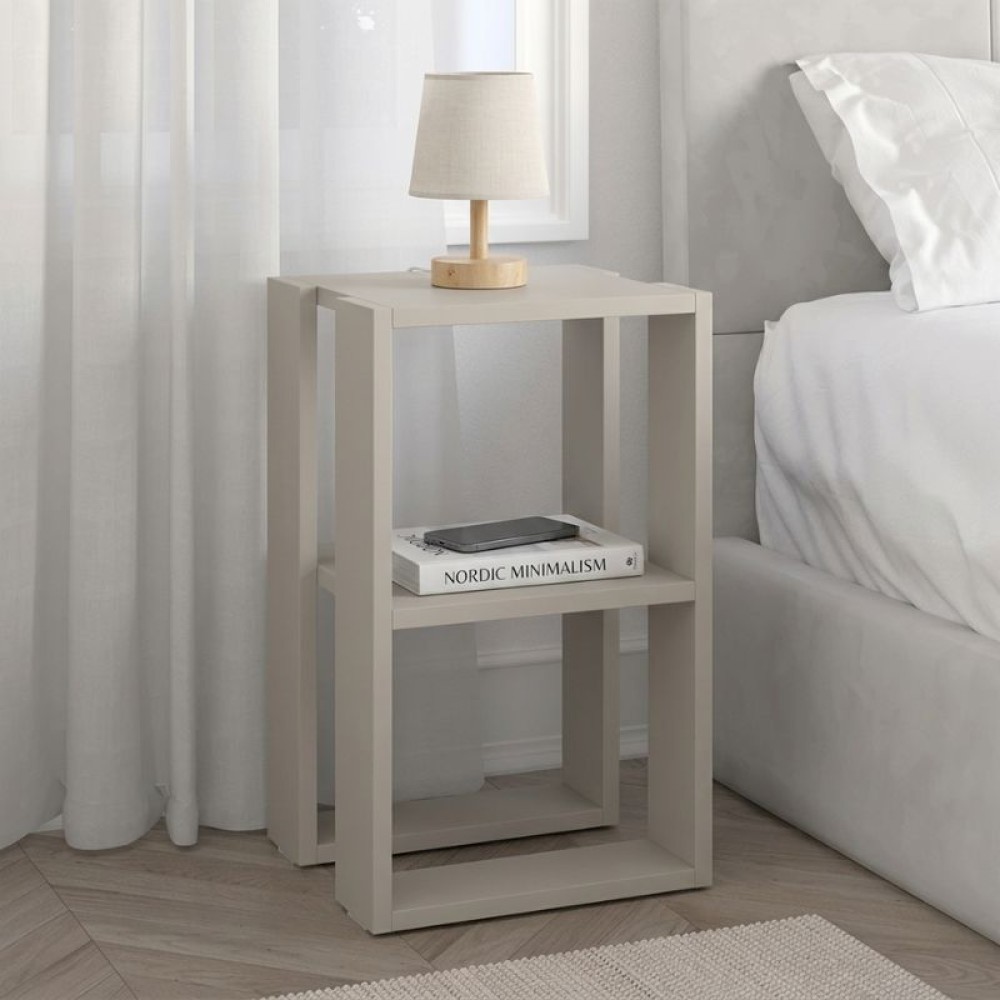 Κομοδίνο - Τραπεζάκι βοηθητικό Lonie Megapap χρώμα sandstone 34x30x55εκ.
