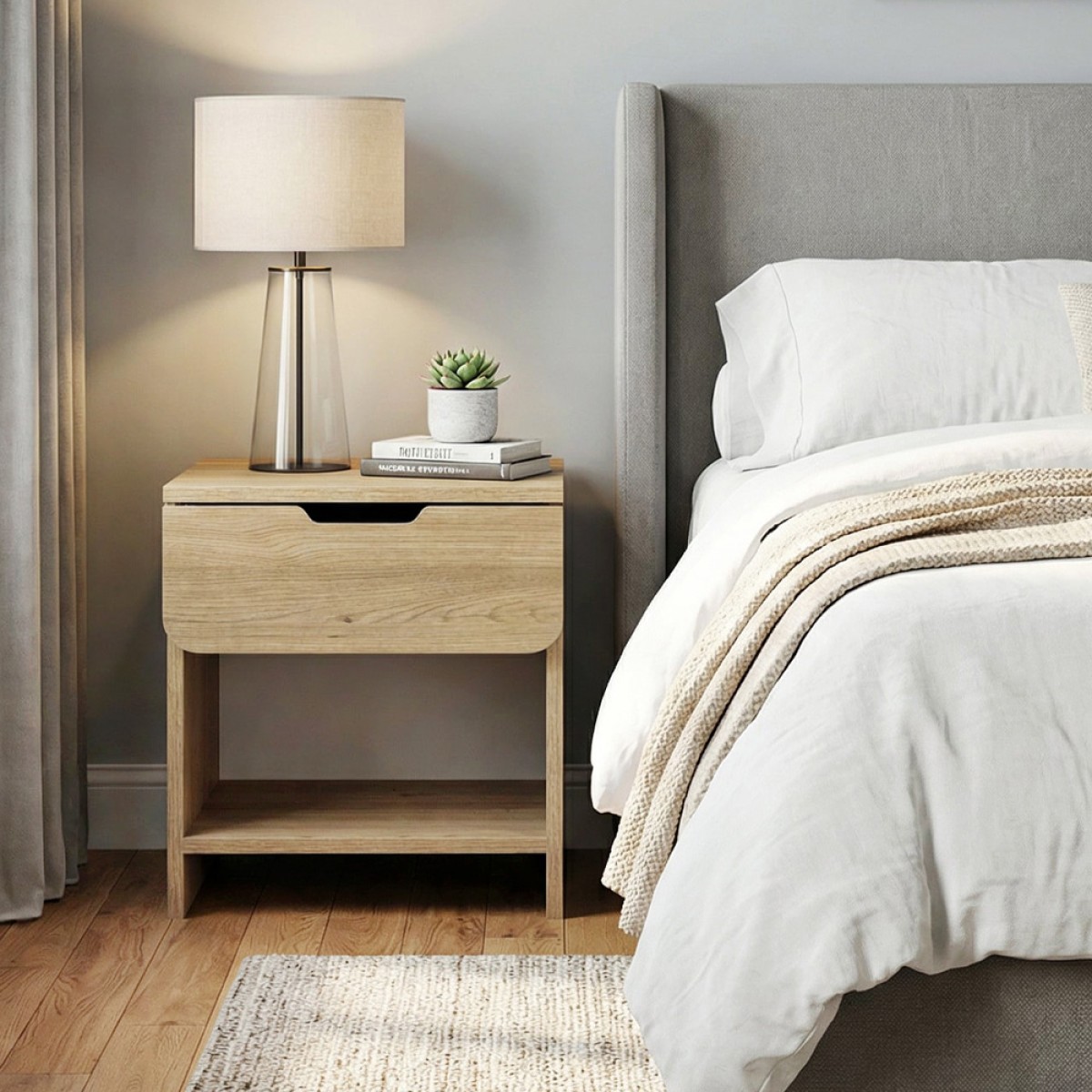 Κομοδίνο Mida Megapap χρώμα sepet oak 45x40x52εκ.