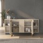 Μπουφές Orontes Megapap χρώμα travertine - χρυσό 160x35,2x80εκ.