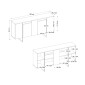 Μπουφές Orontes Megapap χρώμα travertine - χρυσό 160x35,2x80εκ.