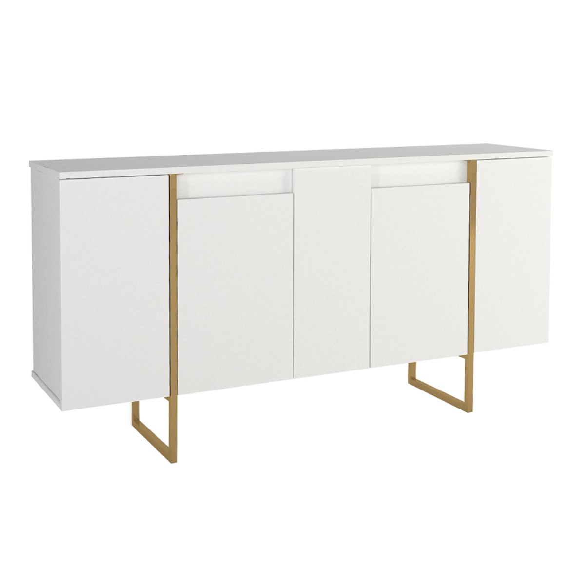 Μπουφές Orontes Megapap χρώμα λευκό - χρυσό 160x35,2x80εκ.