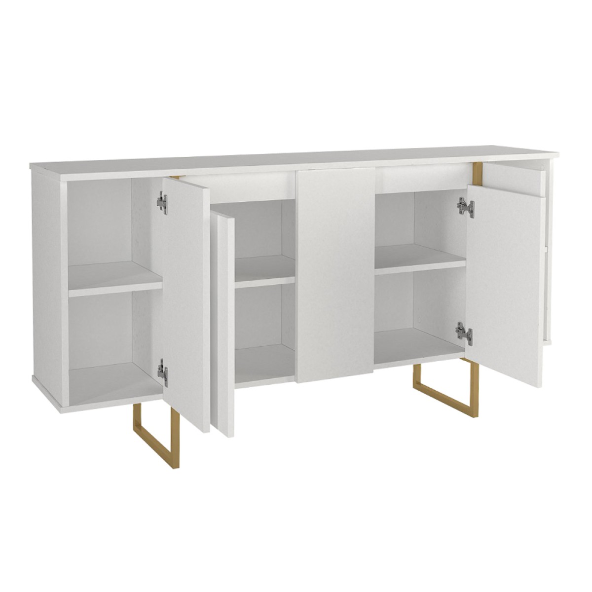 Μπουφές Orontes Megapap χρώμα λευκό - χρυσό 160x35,2x80εκ.