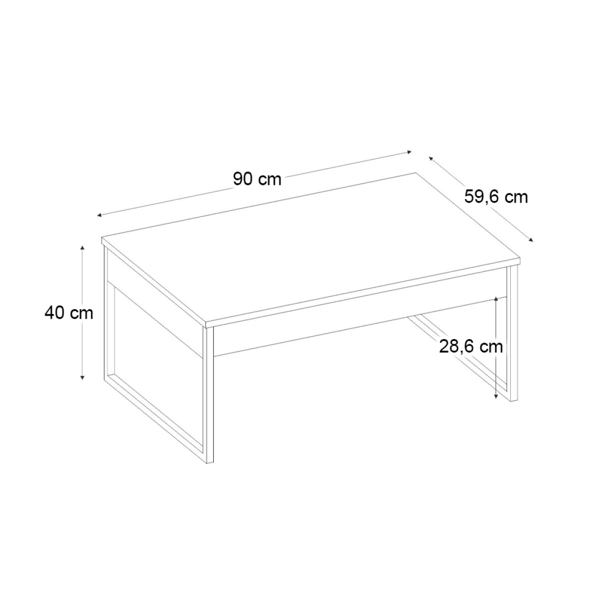 Τραπεζάκι σαλονιού Orontes Megapap χρώμα travertine - χρυσό 90x59,6x40εκ.