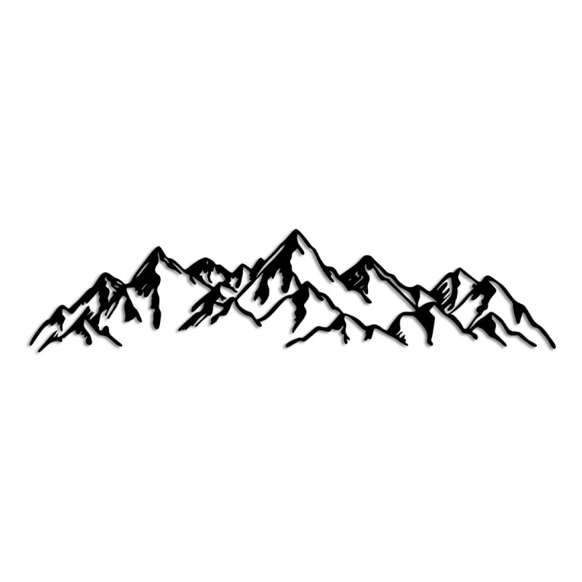 Διακοσμητικό τοίχου Mountain Megapap μεταλλικό χρώμα μαύρο 62x14εκ.
