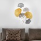 Διακοσμητικό τοίχου Metal Flower Megapap μεταλλικό χρώμα bronze - ασημί 75x100εκ.