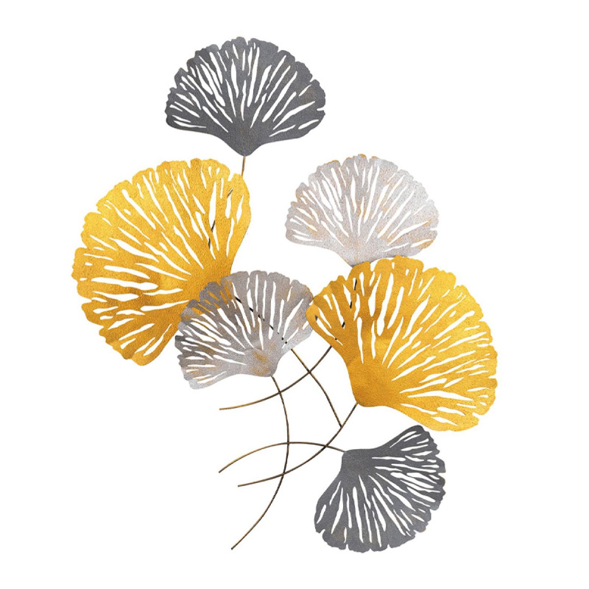 Διακοσμητικό τοίχου Metal Flower Megapap μεταλλικό χρώμα bronze - ασημί 75x100εκ.