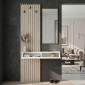 Έπιπλο εισόδου Elois Megapap χρώμα λευκό - sepet oak 96,6x26,8x195,5εκ.