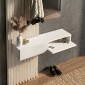 Έπιπλο εισόδου Elois Megapap χρώμα λευκό - sepet oak 96,6x26,8x195,5εκ.
