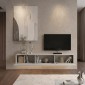 Έπιπλο τηλεόρασης επιτοίχιο Damla Megapap με LED χρώμα sandstone 180x29,5x29,5εκ.
