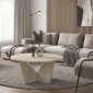 Τραπεζάκι σαλονιού Lagerta Megapap χρώμα travertine Ø75x35εκ.