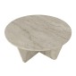 Τραπεζάκι σαλονιού Lagerta Megapap χρώμα travertine Ø75x35εκ.