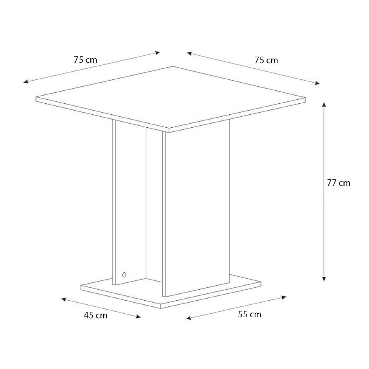 Τραπέζι Allos Megapap χρώμα γκρι σκυροδέματος 75x75x77εκ.