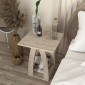 Τραπεζάκι βοηθητικό - Κομοδίνο Deros Megapap χρώμα travertine 45x45x56εκ.