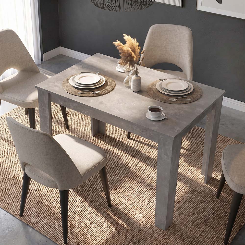 Τραπέζι Darlen Megapap χρώμα γκρι σκυροδέματος 125x72x74εκ.
