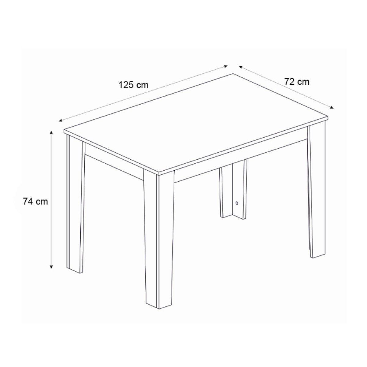 Τραπέζι Darlen Megapap χρώμα γκρι σκυροδέματος 125x72x74εκ.