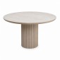 Τραπέζι Hazar Megapap Mdf χρώμα travertine - sandstone Ø119,5x76εκ.