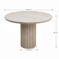 Τραπέζι Hazar Megapap Mdf χρώμα travertine - sandstone Ø100,5x76εκ.