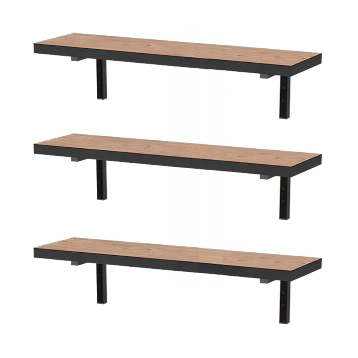 Ραφιέρα τοίχου Versa Megapap 3 τεμαχίων χρώμα pine oak 80x19x17εκ.