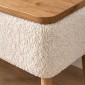 Κομοδίνο Nivo Megapap ύφασμα teddy χρώμα λευκό - pine oak 45x35x45εκ.