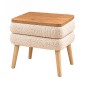 Κομοδίνο Nivo Megapap ύφασμα teddy χρώμα λευκό - pine oak 50x45x45εκ.