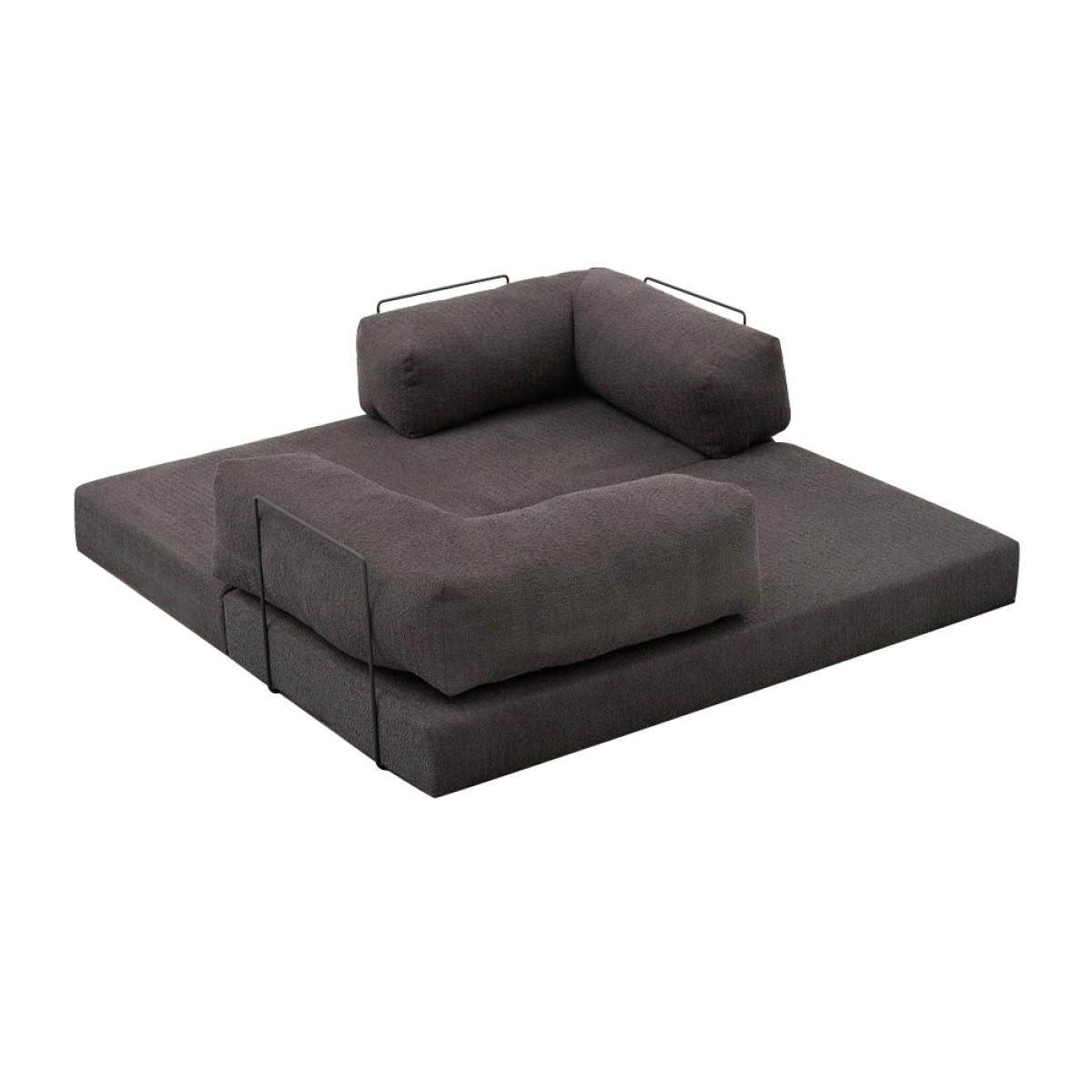 Καναπές - κρεβάτι Comfort Megapap τριθέσιος υφασμάτινος χρώμα ανθρακί 190x95x75εκ.