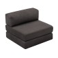 Πολυθρόνα - κρεβάτι Comfort Megapap υφασμάτινη χρώμα ανθρακί 95x95x75εκ.
