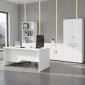 Γραφείο επαγγελματικό Venturo Megapap χρώμα λευκό 150x80x75εκ.