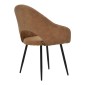 Πολυθρόνα Macie pakoworld ύφασμα καφέ antique-μαύρο 58x50x85εκ