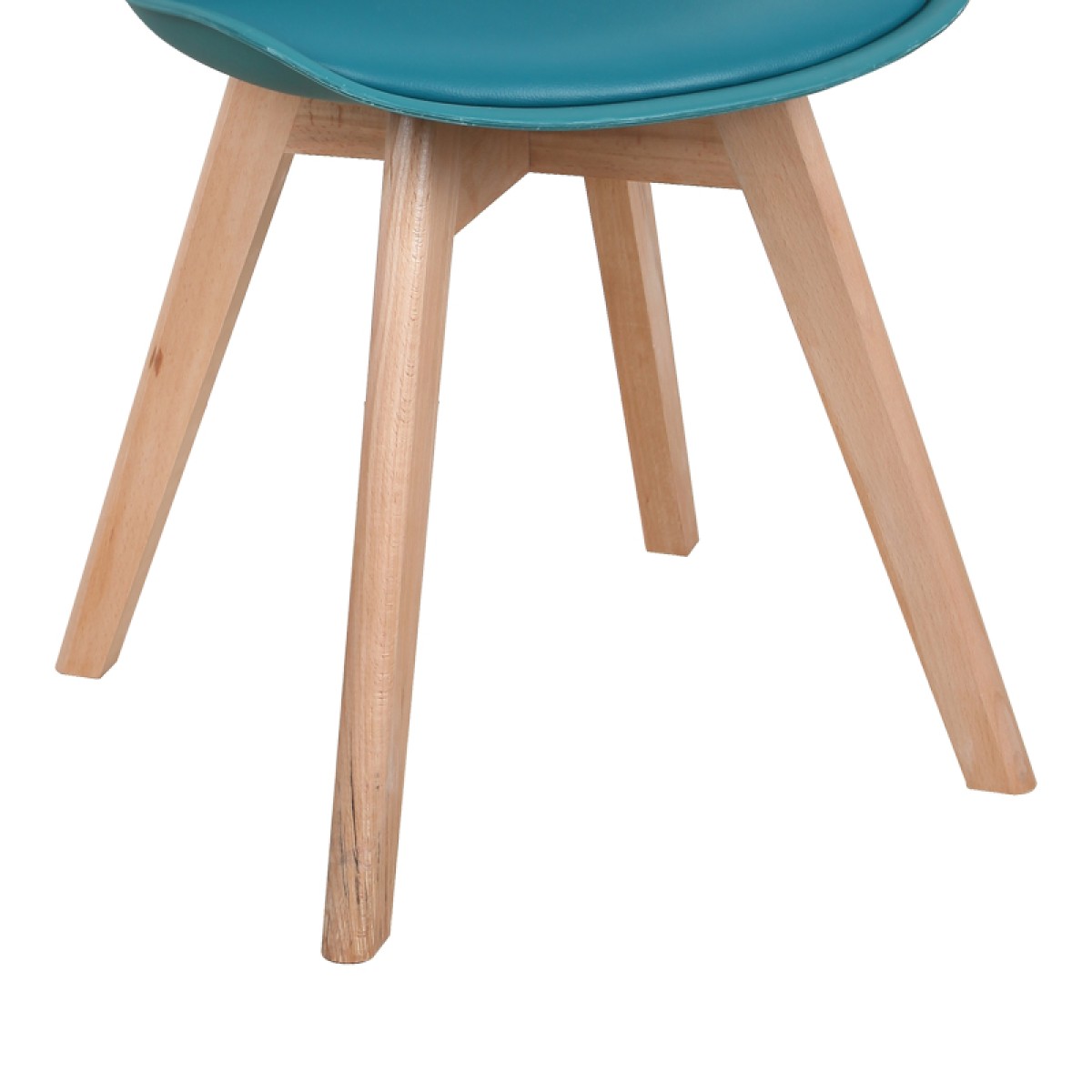 Καρέκλα Gaston pakoworld PP-PU μπλε απόχρωση- φυσικό πόδι 44x52x78εκ