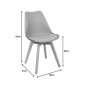 Καρέκλα Gaston pakoworld PP-PU μπλε απόχρωση- φυσικό πόδι 44x52x78εκ