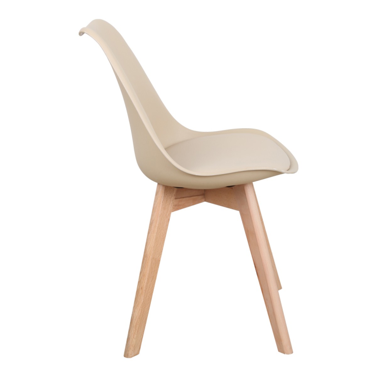 Καρέκλα Gaston pakoworld PP-PU taupe απόχρωση- φυσικό πόδι 44x52x78εκ
