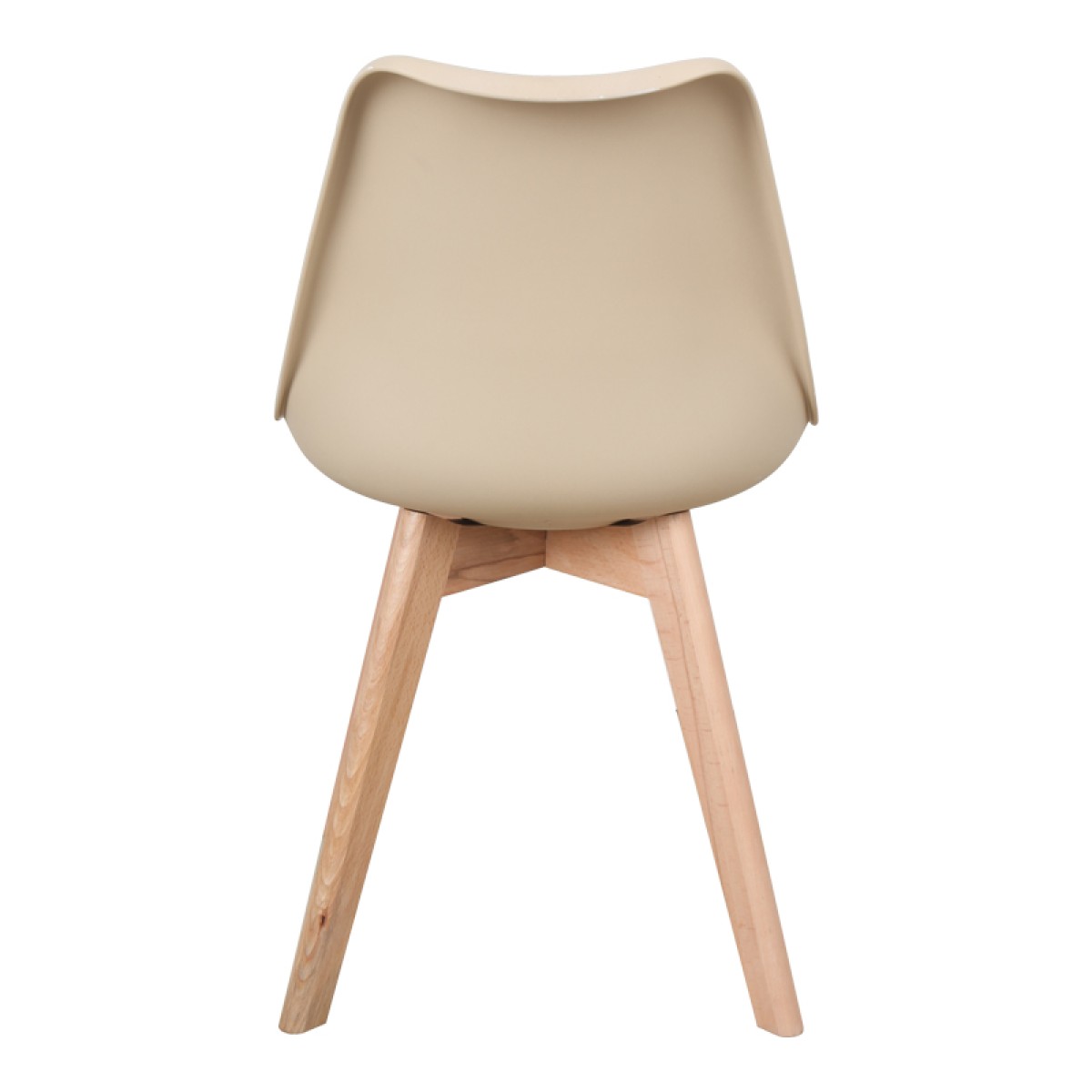 Καρέκλα Gaston pakoworld PP-PU taupe απόχρωση- φυσικό πόδι 44x52x78εκ