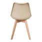 Καρέκλα Gaston pakoworld PP-PU taupe απόχρωση- φυσικό πόδι 44x52x78εκ
