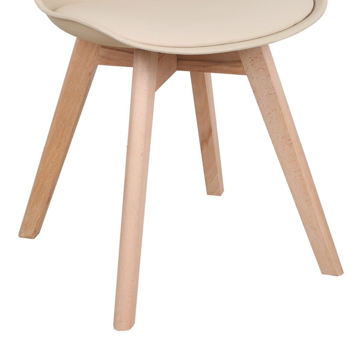 Καρέκλα Gaston pakoworld PP-PU taupe απόχρωση- φυσικό πόδι 44x52x78εκ