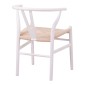 Καρέκλα Wishbone pakoworld rubberwood-σχοινί σε λευκή απόχρωση 53.5x57x74εκ